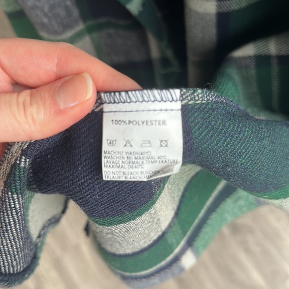 Green and Blue Flannel Button Down Jacket - Picture 4 of 4